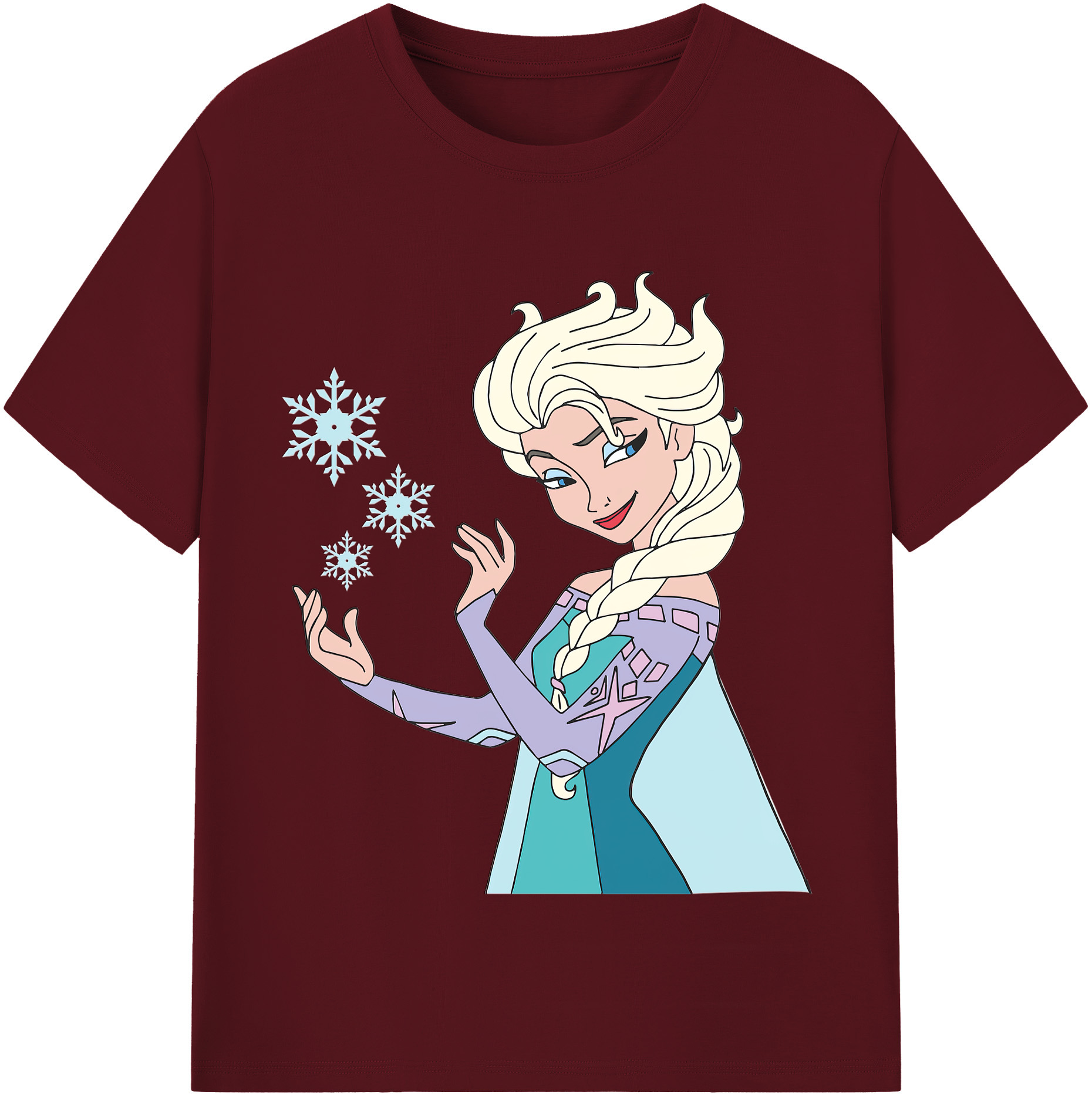 （画像用） アナと雪の女王 アンナ エルサ Frozen Anna Elsa 綿100％半袖Tシャツ（フロントプリント）